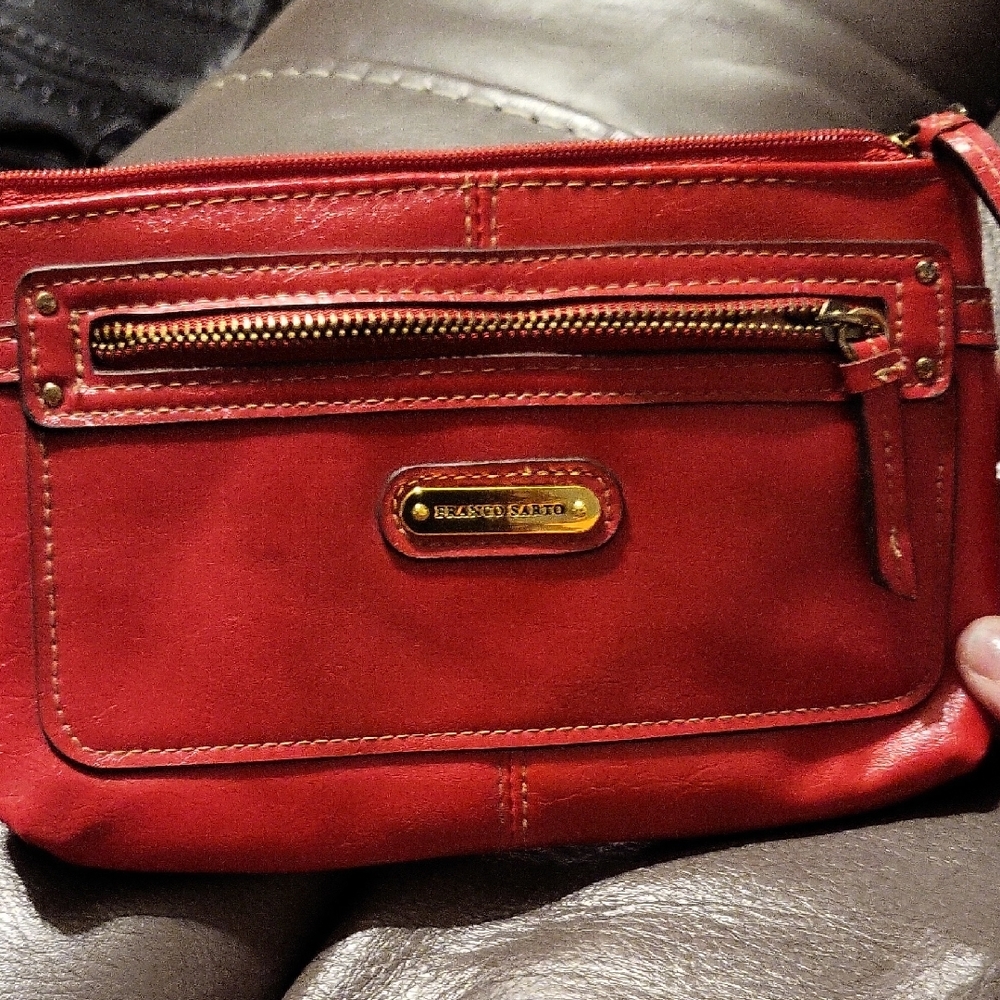 Franco Sarto clutch bag Red Leather Clutch . Preowned good condition